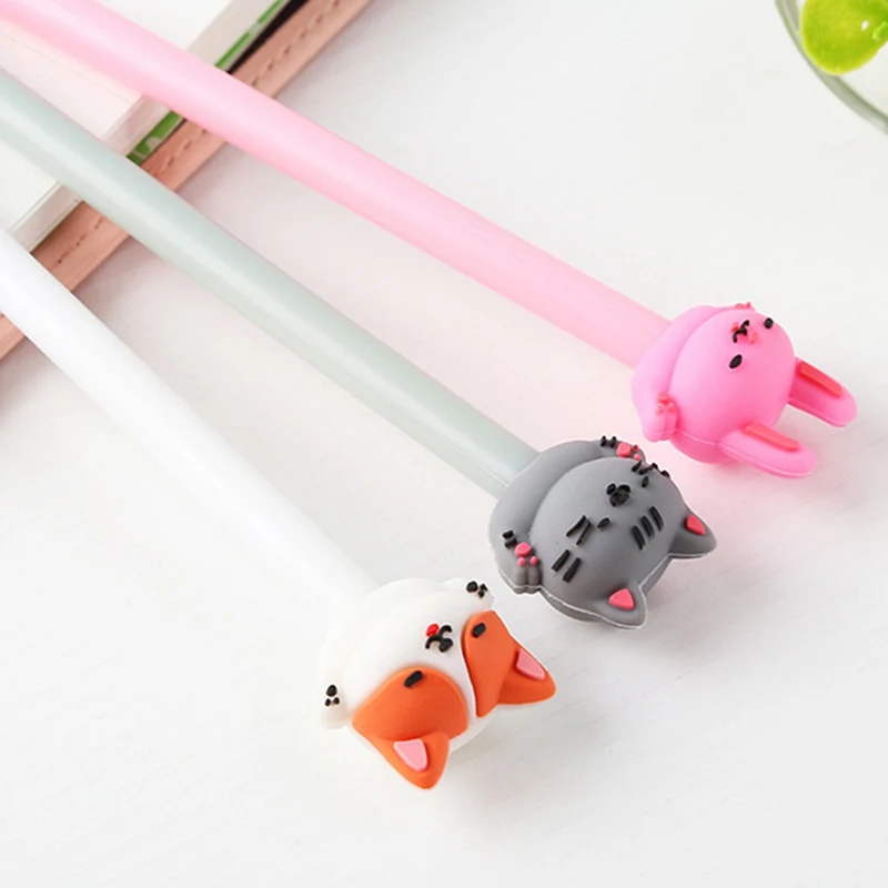 Женская необычная гелевая ручка с мультяшным котом 0 5 мм милые школьные