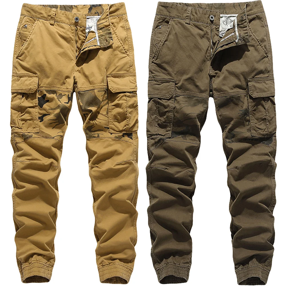 Брюки мужские рабочие из хлопка уличные штаны в стиле милитари камуфляжные