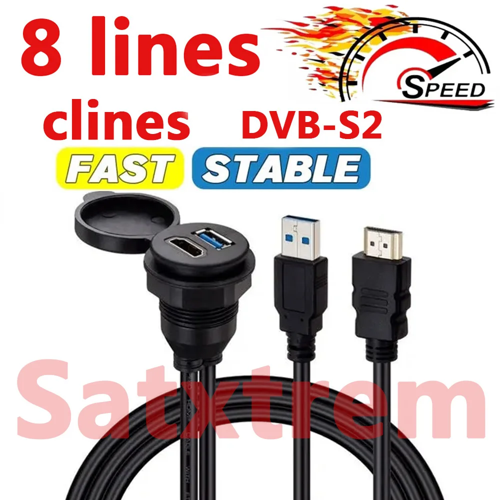 

Satxtrem Clines HD TV Smart Cable DVB-S2 V7 V8 V9 Nova Stable CC 8 Lines