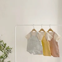 milancel 2021 summer new baby clothes solid toddler overalls suspend infant romper smile girls outfits