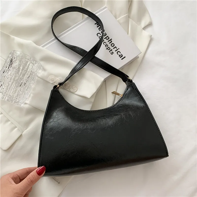 

Retro Small Ladies Handbag Bags for Women Style Shoulder Bag Texture Underarm French Stick Simple Messenger Bag