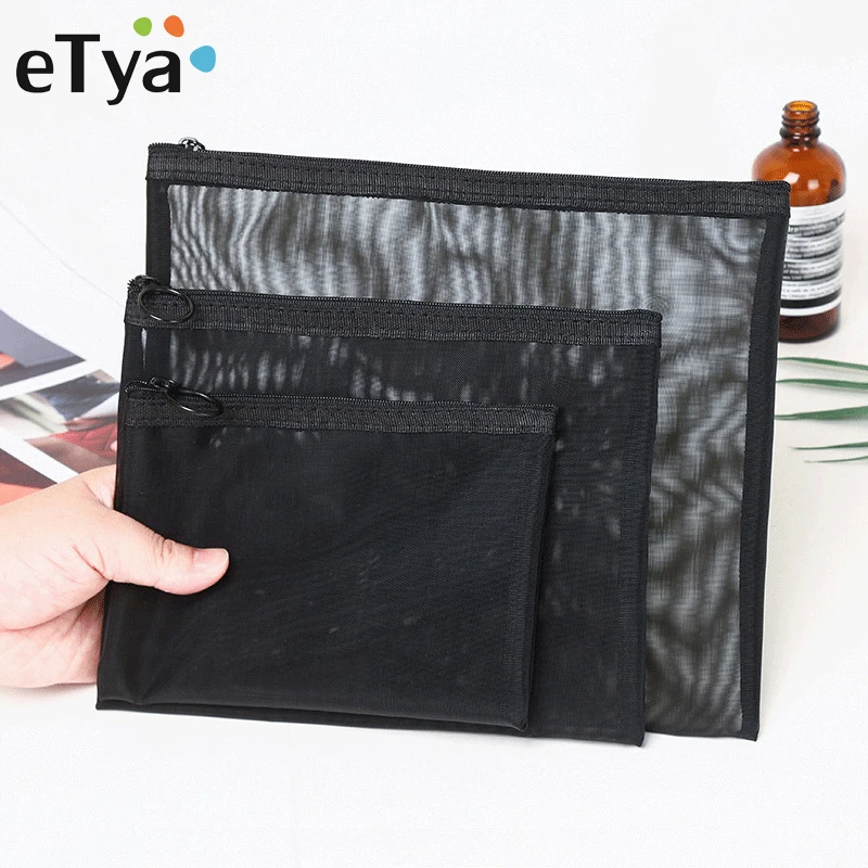 Женская прозрачная косметичка на молнии с отделением для туалетных