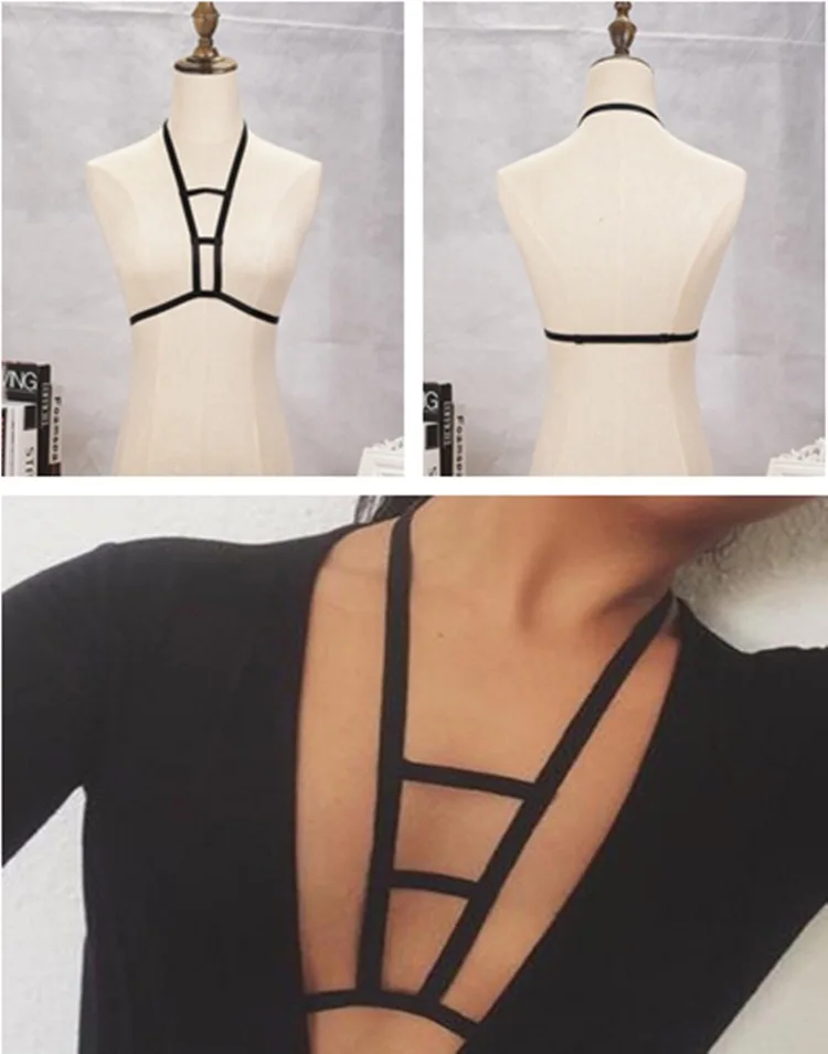 Европейский и американский стиль, растягивающаяся ткань, цепь для тела, черный модный тренд, эластичное бикини, связывание с грудным желобком, украшения