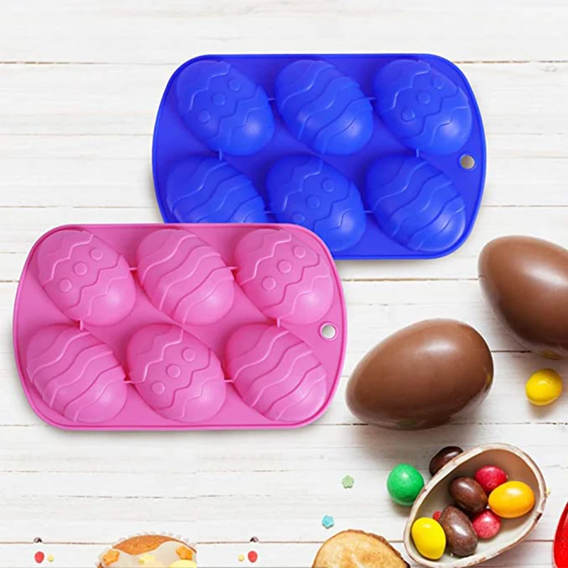 

6-Cavity Easter Egg Shaped Silicone Cake Mold Chocolate Trays for Home Baking Tools Handmade Diy Non-stick Cake Mold Bakeware