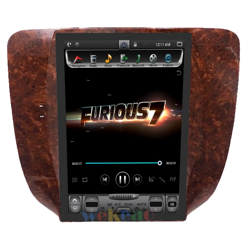 Wekeao вертикальный экран Tesla Style 12 1 'ɺndroid 9 0 автомобильный Dvd мультимедийный