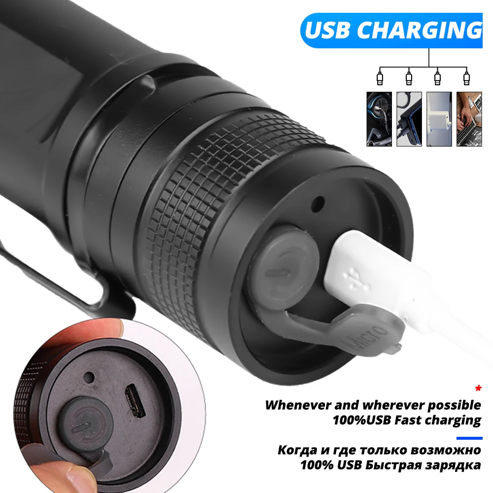 Самый мощный XHP90 Новое поступление светодиодный фонарик с usb зумом 18650 26650 USB Перезаряжаемый Аккумулятор VS XHP70/P50 походный фонарь