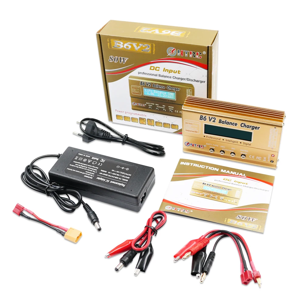 HTRC Imax B6 V2 80 Вт профессиональное Цифровое зарядное устройство для LiHV LiPo LiIon LiFe NiCd NiMH