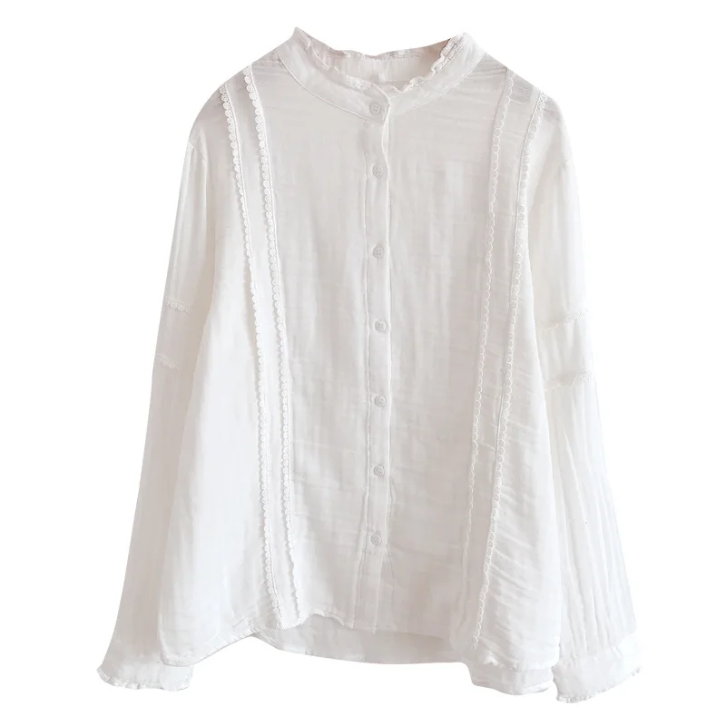 Мягкая хлопковая рубашка из двойной пряжи красивое платье с кружевом футболка