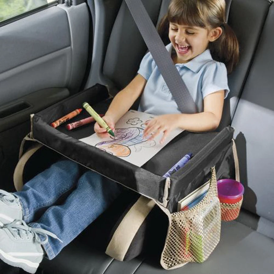 Car Kids Travel Tray Table Activity Snack Play Tray and Organizer for Car Seat Stroller Or Airplane Traveling Children