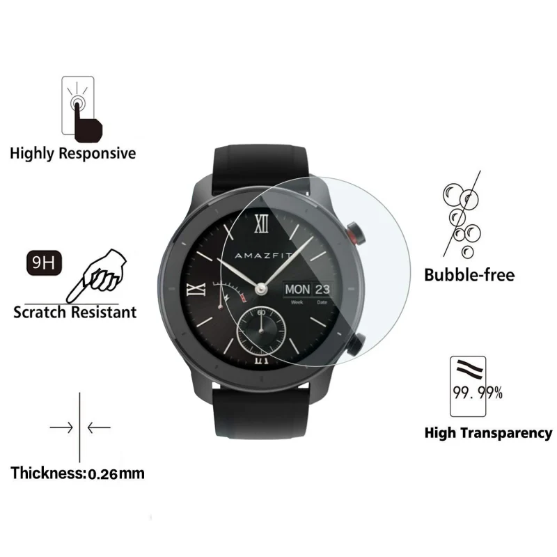 10 шт./партия 9H Премиум Закаленное стекло для Xiaomi Huami Amazfit GTR 42 мм Смарт-часы защитная пленка