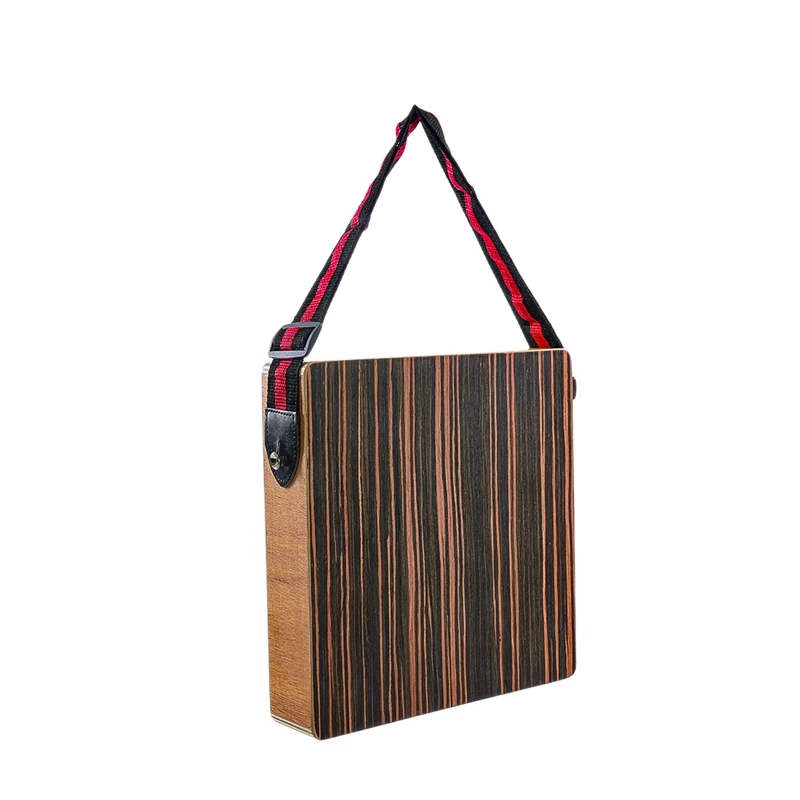 

Wood Traveling Cajon Box Drum Stringed Persussion Instrument with Shoulder Strap