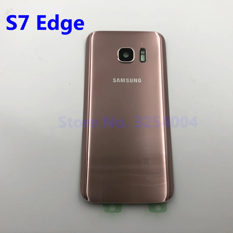 Для samsung Galaxy S7 Edge G935 S7 G930 задняя крышка батарейного отсека Корпус Замена запчастей+ Ушная камера стеклянная рамка объектива