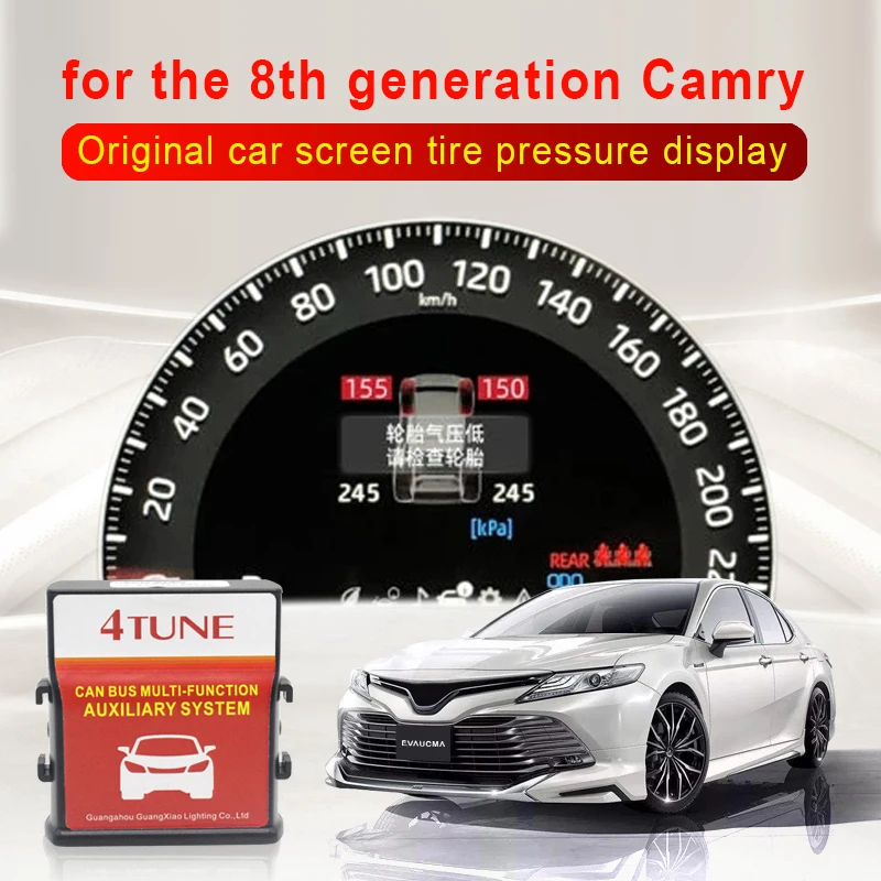 

TPMS Tire Digital LCD Display Auto Security Alarm Tyre Pressure For Toyota Camry 2018 2019 2020 2021 xv70 v 70