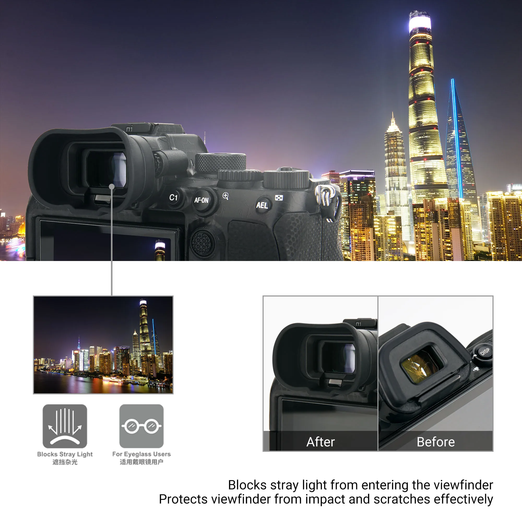 Окуляр для Sony A7R5 A7RV A7M4 A7IV A1 A7SIII A7S III A7S3 A7SM3 Eyeshade |