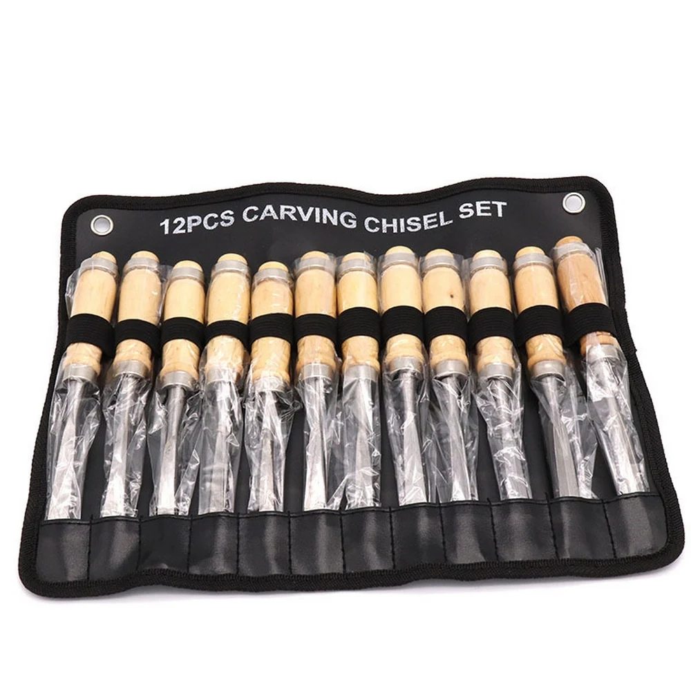 

12 шт. набор ручных инструментов для резьбы по дереву из углеродистой стали, столярные изделия, деревообрабатывающие резные долото для самос...