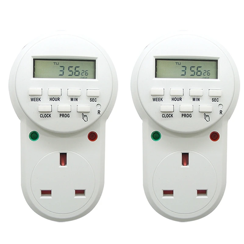 

2PCS Socket 13A British Standard Cycle Timer Switch Hong Kong Timing Conversion Cocket,UK Plug