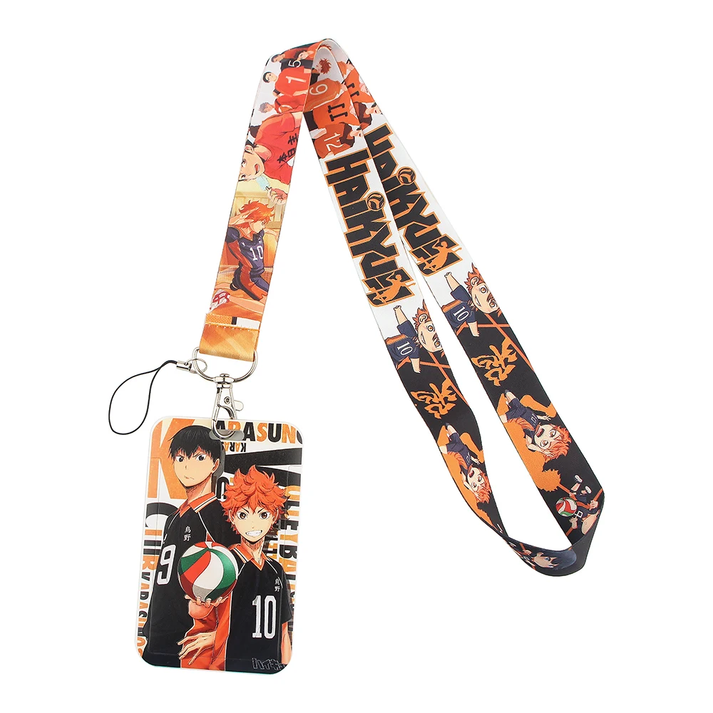 LT19 Аниме Haikyuu шнурок для кредитных карт ID бейдж держатель брелок ключей сумка