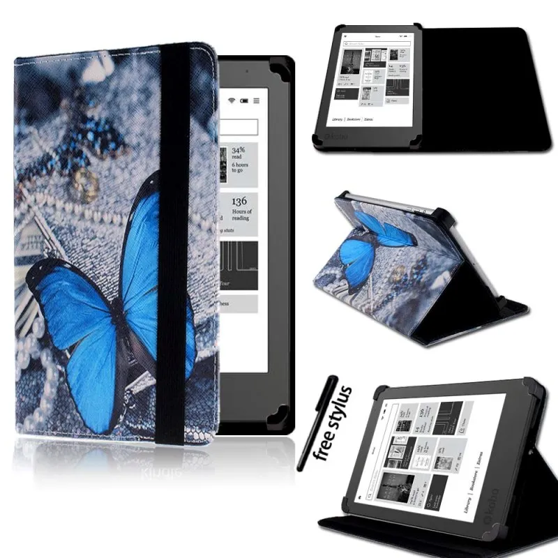 KK&LL для 2013 Kobo Aura " /NEW Aura Edition 2 6" eReader планшет-Кожаная подставка для планшета Folio Smart Cover чехол+ стилус