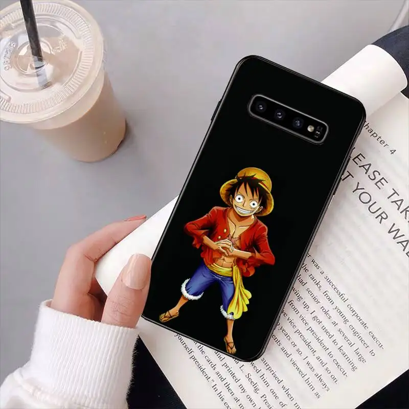 

Straw Hat Pirates Monkey D Luffy Phone Case Black Cover For Samsung S10 5G/lite/plus S20/Plus/Ultra Note8/9/10/20Pro/plus Cases