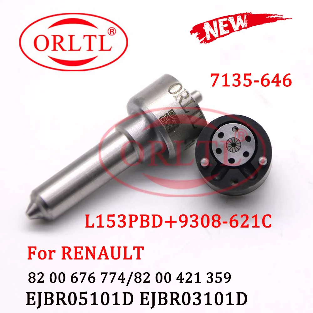 

7135-646 Common Rail Injector Repair Kits Nozzle L381PBD L381PRD Valve 9308-621C 28538389 for RENAULT Euro 4 EJBR05102D