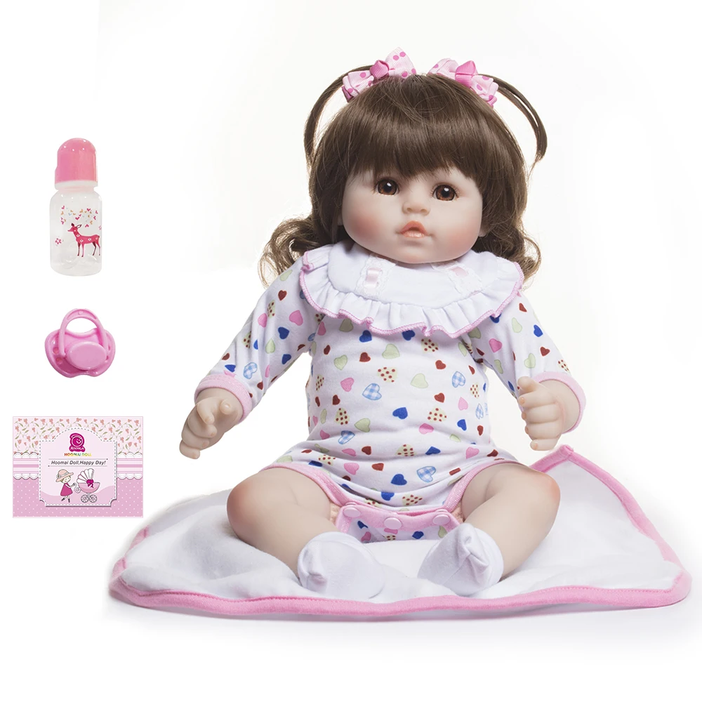 

48CM19Inch Feelwind Boneca Reborn Silicone Reborn Baby Dolls Com CorpoDe Silicone Menina Baby Dolls Kids Birthday Christmas Gift