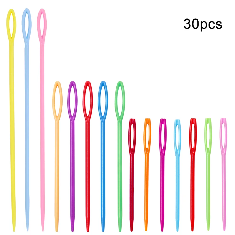 30Pcs Set LMDZ 90/60/30 шт микс Размеры 7-15 см, пальто для детей, красочные пластиковые иглы гобелен Binca швейная Пряжа иглы пластиковые иглы для детей - Цвет: 30Pcs Set