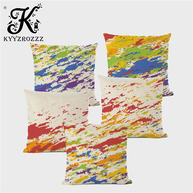 

Watercolor Art Decoration Cushion Cover Street Art Spray Paint Color Painting Good Sofa Seat Home Decoration Throw Pillowcase