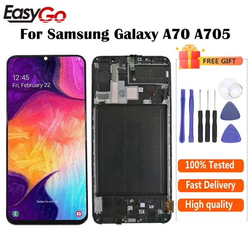 TFT для Samsung Galaxy A70 A705 A705F SM ЖК дисплей + сенсорный экран дигитайзер в сборе с рамкой