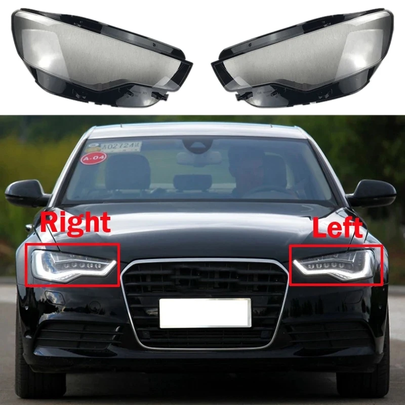 

Car Head Light Lamp Cover Transparent Lampshade Headlight Cover Shell Mask Lens for- A6 C7 2011-2014