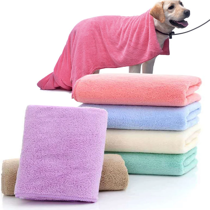 

140*70cm Super-sized Microfiber Strong Absorbing Water Bath Pet Towel Soft Breathable Dog Towels For Golden Dogs Pet Accessories