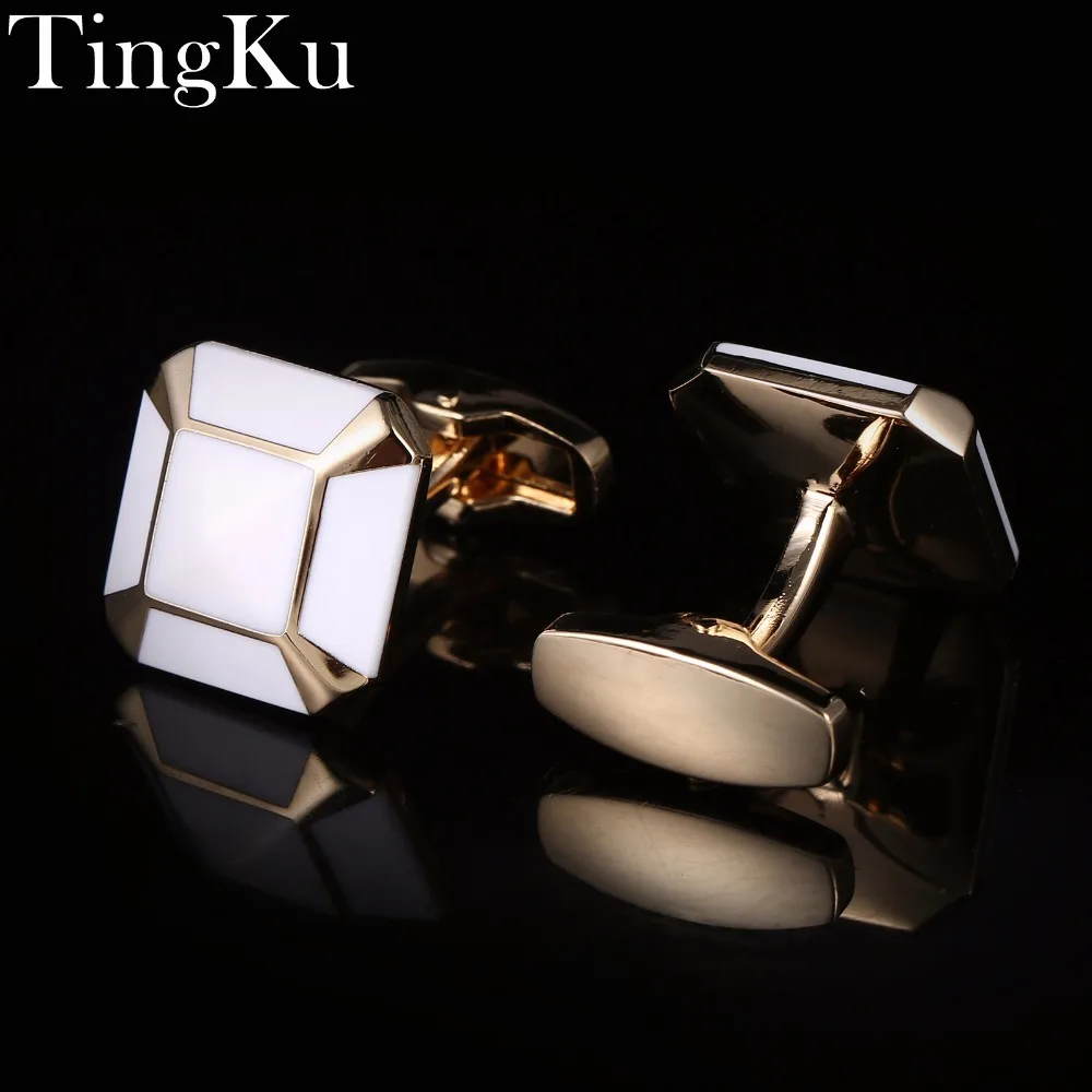 Роскошные модные высококачественные запонки для мужчин рубашка брендовые белые