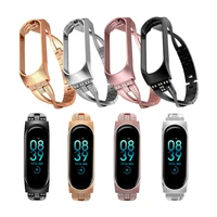 stainless steel strap for xiaomi mi band 4 5 6 bracelet bling dressy woman wristband miband 3 watchband replacement accessories