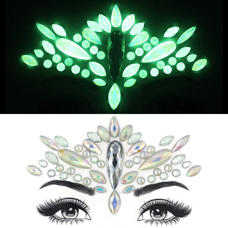 HOT body temporary tattoo sticker luminous diamond decoration 3D face DIY glitter fake LT006 | Красота и здоровье