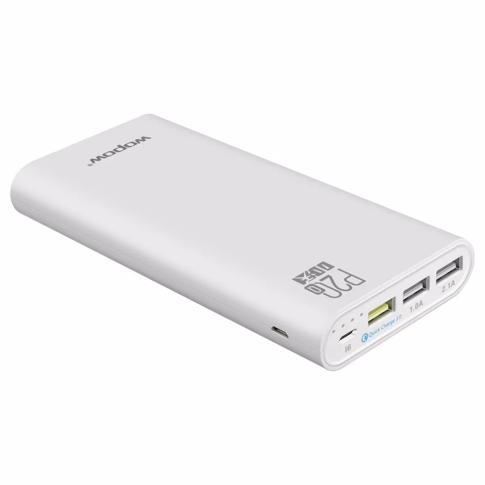 Wopow P20Q 20000mAh power Bank Универсальное зарядное устройство для быстрой зарядки 3 0