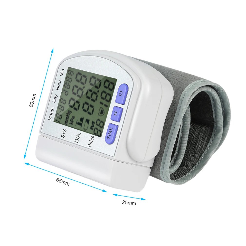 

Portable Automatic Digital LCD Display Wrist Blood Pressure Monitor Wrist Measurement Device Heart Beat Rate Pulse Meter Measure