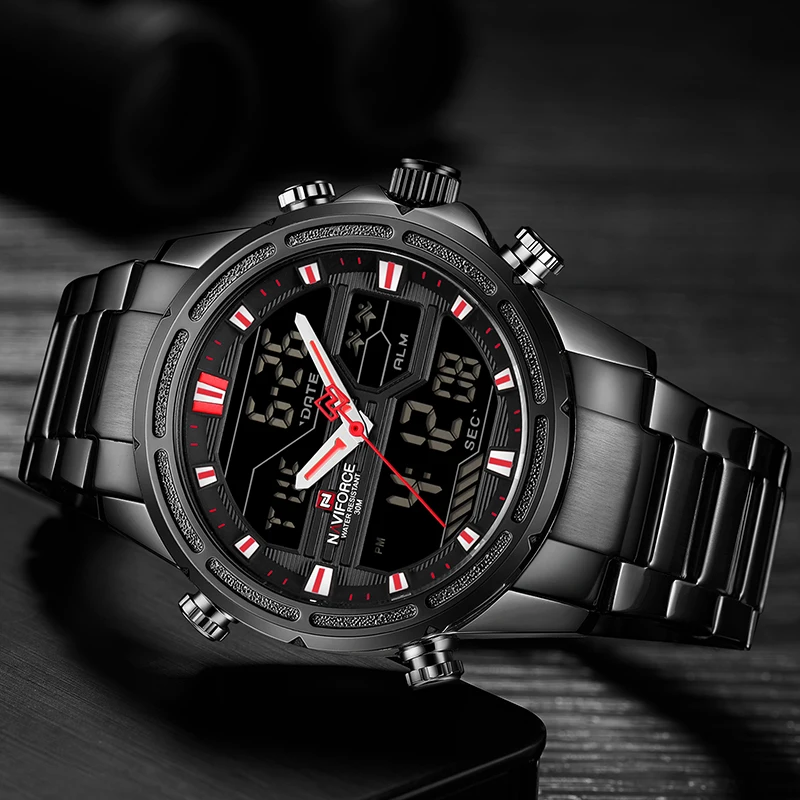 NAVIFORCE Watches Men's Brand Luxury Quartz Stainless-Steel Waterproof Male Army Military Hour Relogio Masculino | Наручные часы