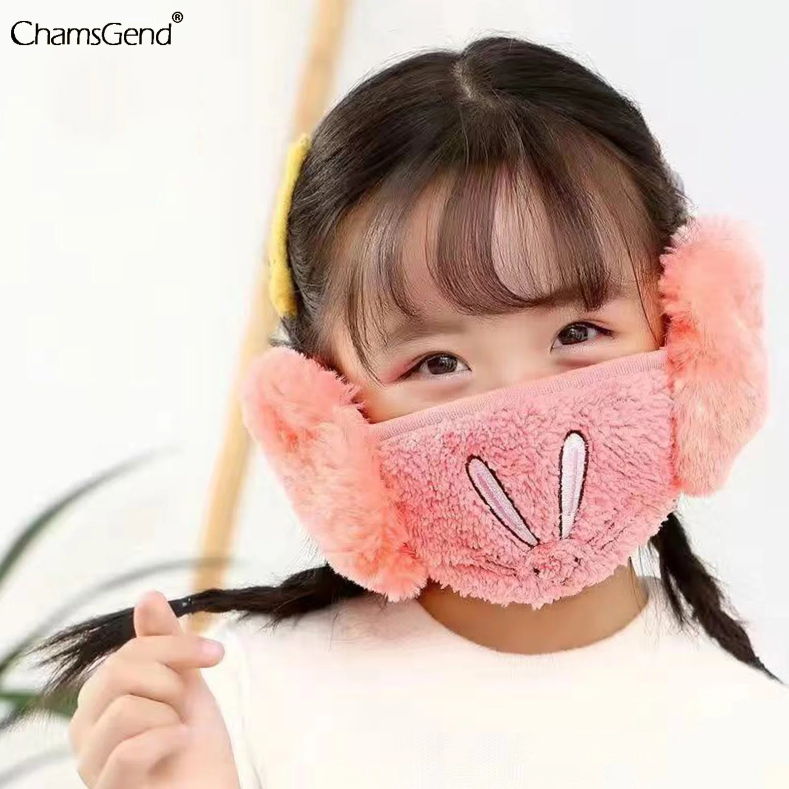 

2 In 1 Fur Earmuffs Mask For Face Winter Accessories For Children Ear Muffs Mascarillas Cartoon Cute Warmer Earmuffs Face Cover