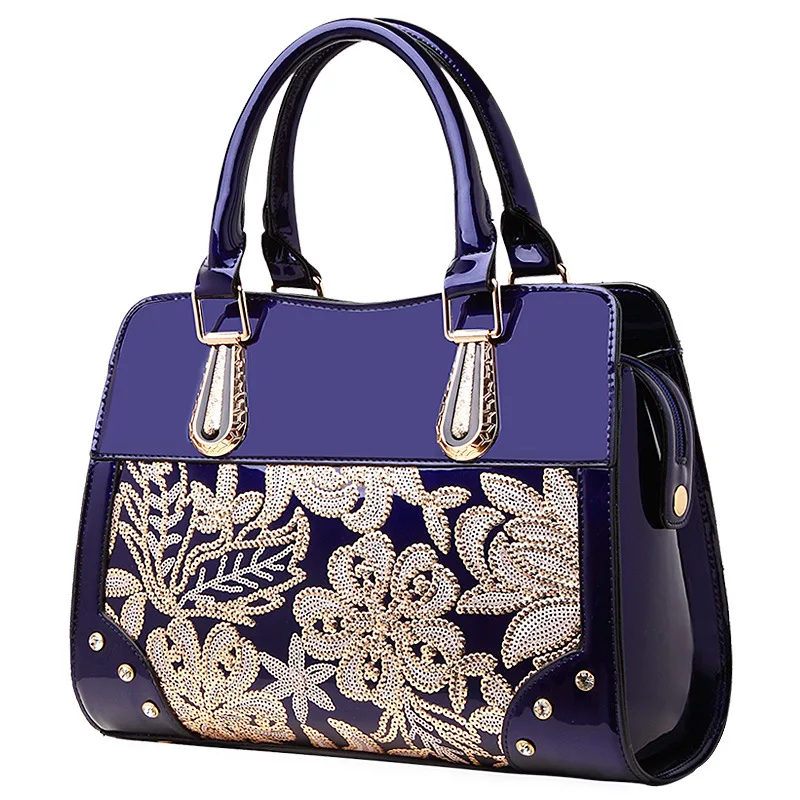 

New style women's bag patent leather portable women's Bag Shoulder Bag Fashion Sequin bag