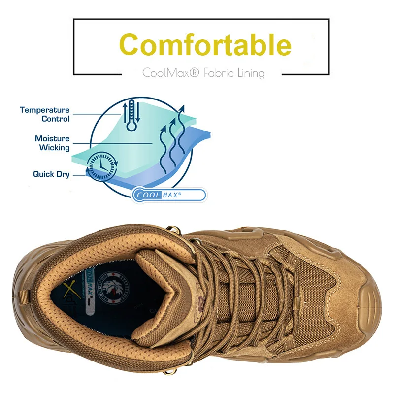 ROCKROOSTER KS537 Outdoor Hiking Shoes Military Winter Sneakers Cross-Country Shoes Waterproof Desert Trekking Combat Boots