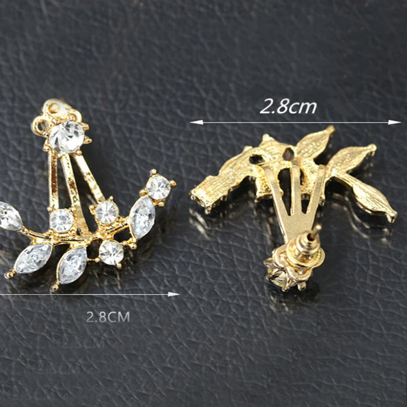 1 пара роскошных кристаллических сережек в форме веток листьев стразы свадебные