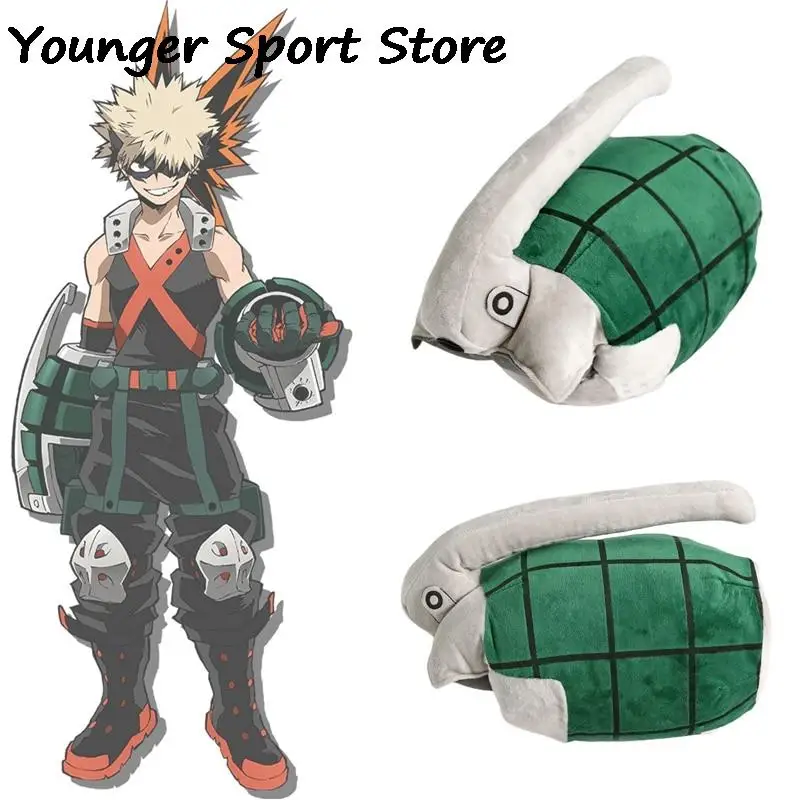 

My Hero Academia Bakugo Katsuki Plush Toy Cosplay Gloves Children Grenade Wrist Band Mittens Winter Outdoor Camping Warm Gloves