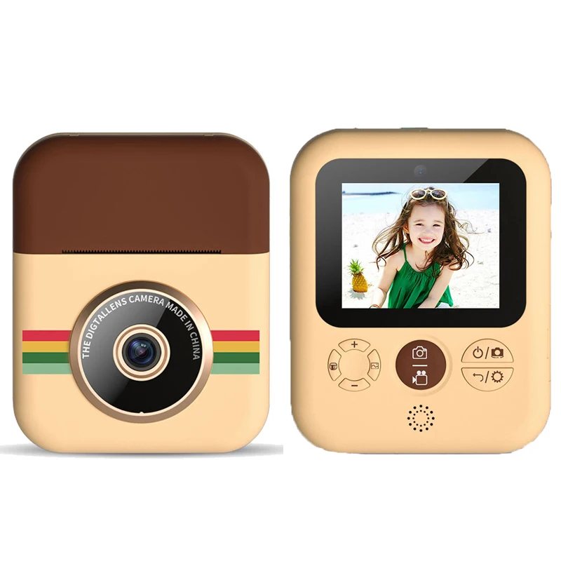 Câmera de Impressão Instantânea para Crianças Digital com 3 Crianças Vídeo Foto Câmera Rolos Térmica Papel Criança 1080p hd