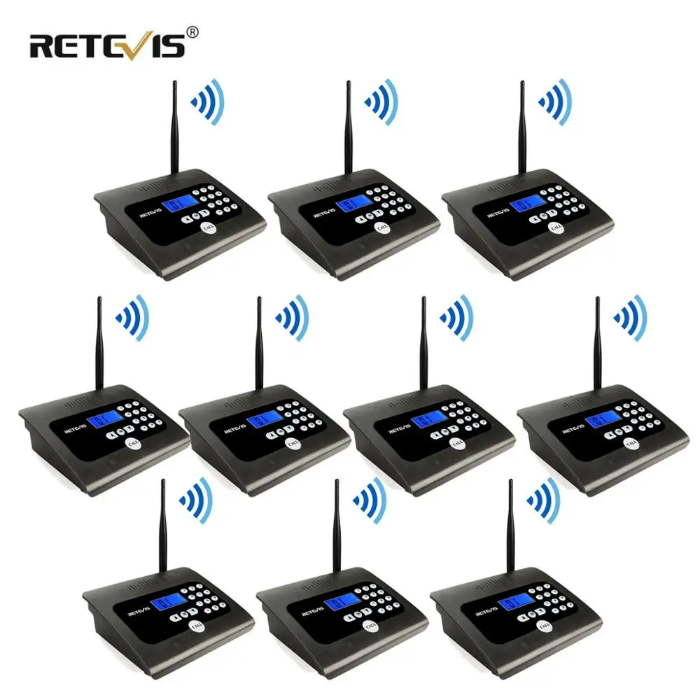 

10PCS RETEVIS RT57 Duplex Indoor Wireless Calling Intercom System Business Calling Device Two-way Desktop Radio For Office/Home