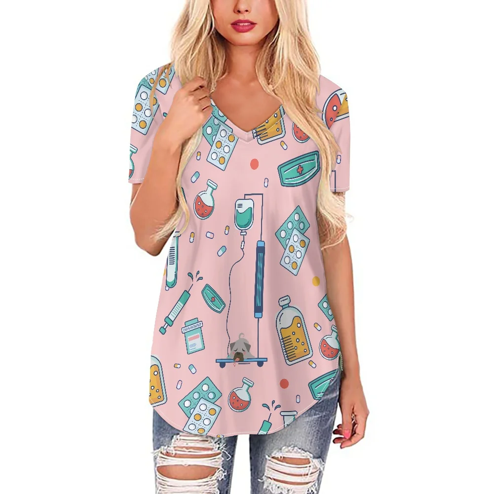 Print Cute Women's Blouse 2022 Summer Kawaii Women Clothing Wholesale