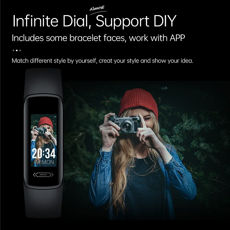 

2021 Fitness Bracelet Ip68 Waterproof Sport Fitness Tracker Blood Pressure Heart Rate Pedometer Smart Band Watch For Android IOS