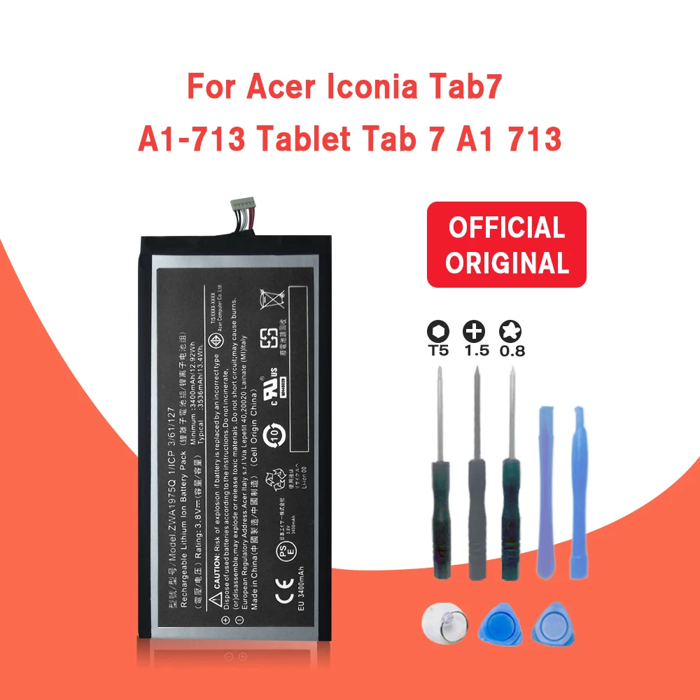 3400 мАч/Втч литий полимерный аккумулятор ZAW1975Q для ACER A1 713 Iconia Tab 7 LZ с инструментами +