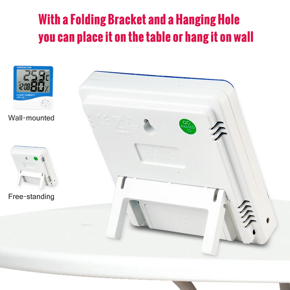 

LCD Digital Indoor Thermometer Hygrometer Room / Temperature Humidity Gauge Meter Alarm Clock Thermo-Hygrometer Blue Backlight