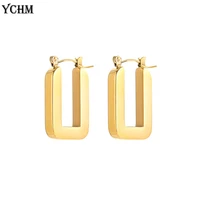 stainless steel earrings for woman fashion jewelry 2021 retangular geometric earrings matt metal gold plated ear ring female