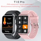 Смарт-часы T10 Pro унисекс, с функцией измерения кровяного давления и кислорода в крови