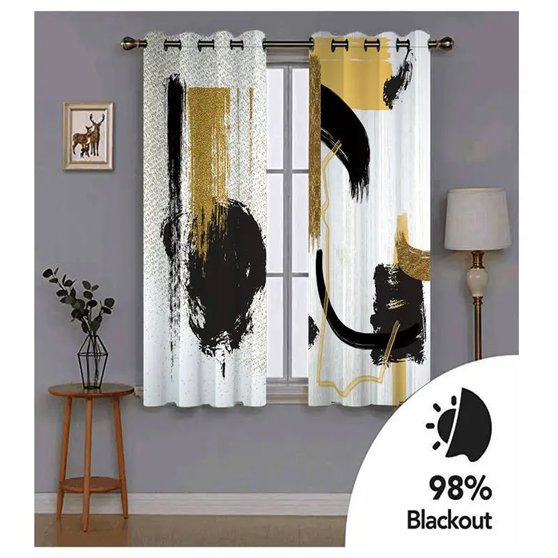 

Ink abstract modern Windows blackout curtains for the bedroom Shade curtains blackout window drapes